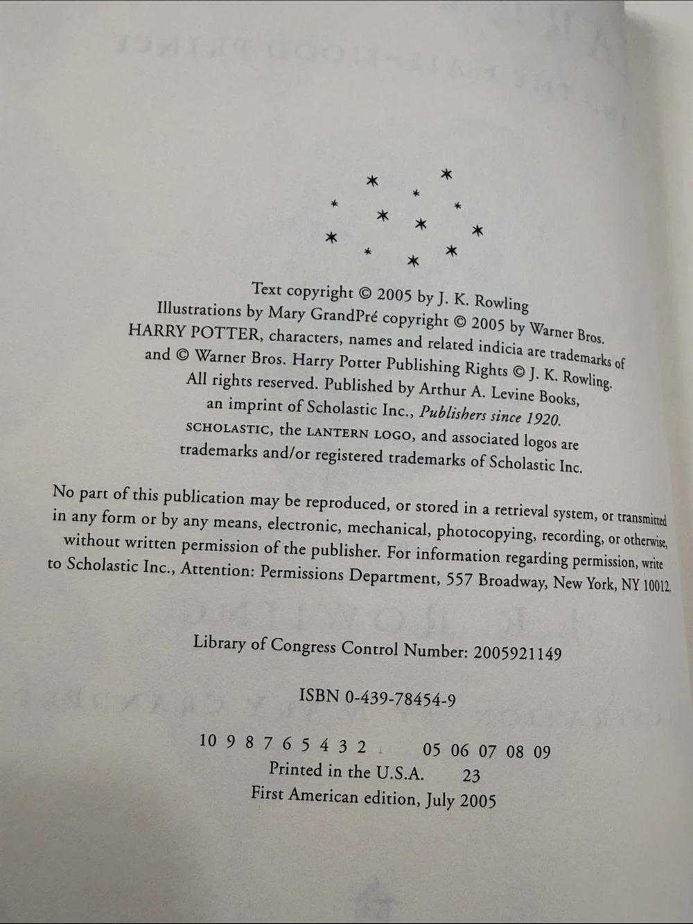 Harry Potter and The Half Blood Prince Hardcover Book, 1st American Edition